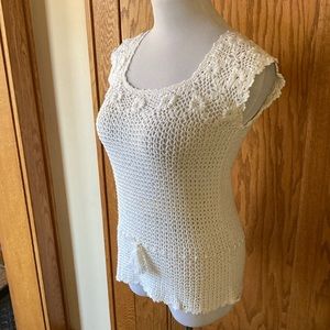 Designed by N.T., 100% Cotton, Crocheted Women’s, size, Medium, Ivory Top.